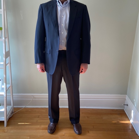 Maxwells wool navy pinstripe suit. Please see details for measurements - Picture 1 of 14